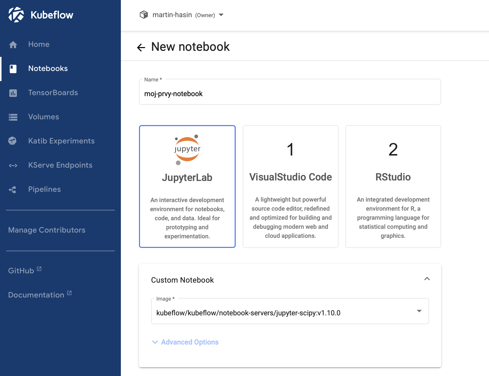 Vytvorenie notebooku